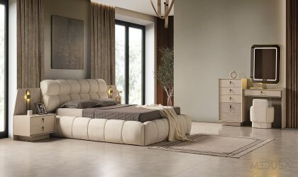 Medusa Home Mobilya - Cremosa 6 Kapaklı Yatak Odası