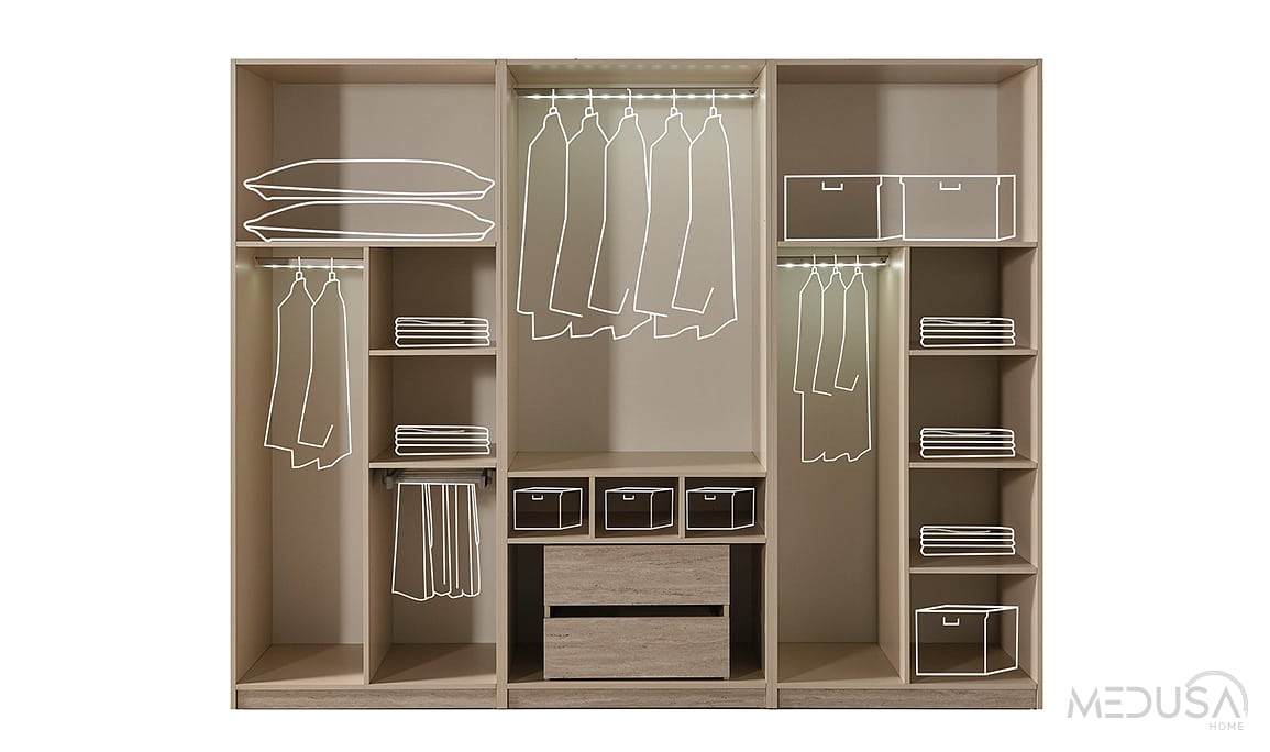 Medusa Home Mobilya - Cremosa 6 Kapaklı Yatak Odası