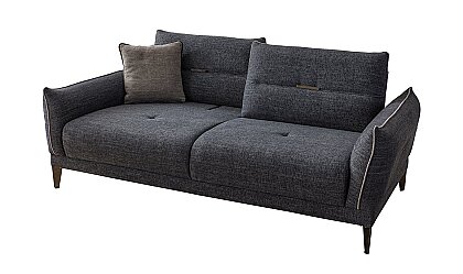 Medusa Home Mobilya - Crossia Metal Ayaklı Antrasit Üçlü Koltuk