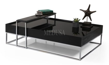 Medusa Home Mobilya - Crown Siyah Orta Sehpa