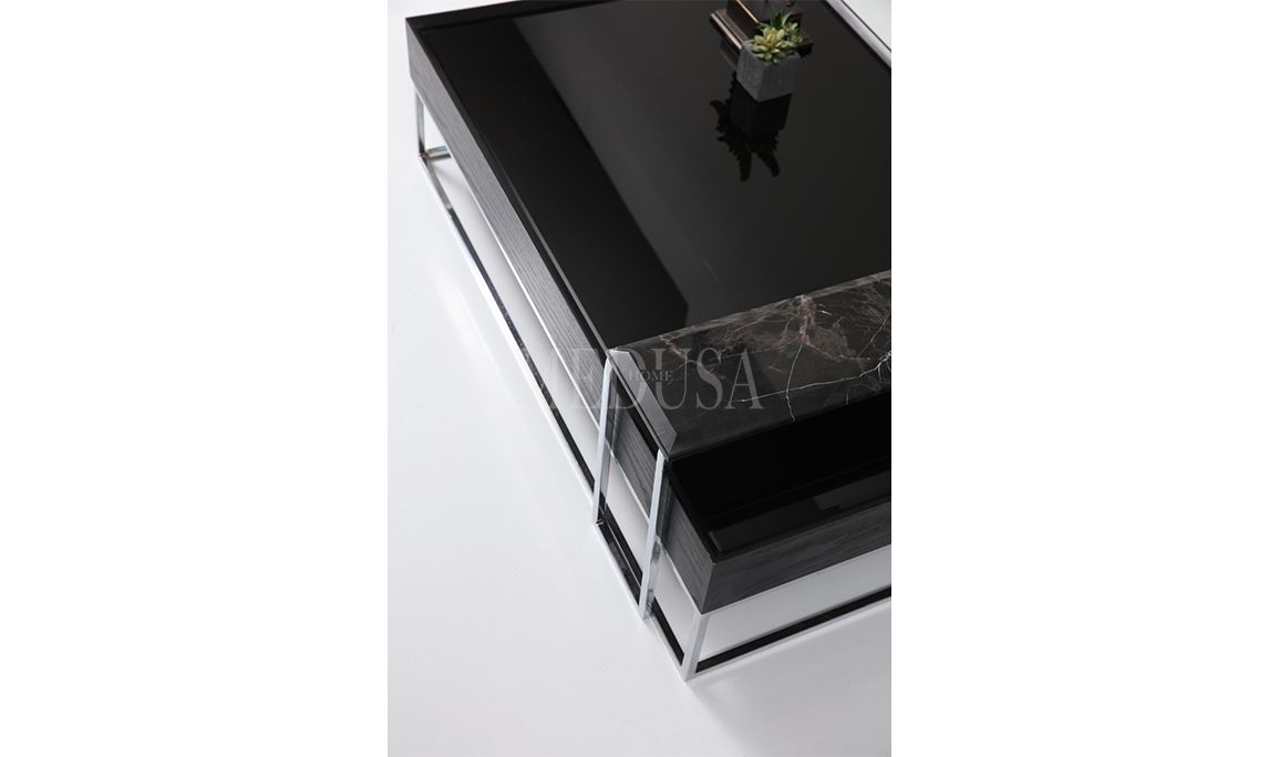 Medusa Home Mobilya - Crown Siyah Orta Sehpa
