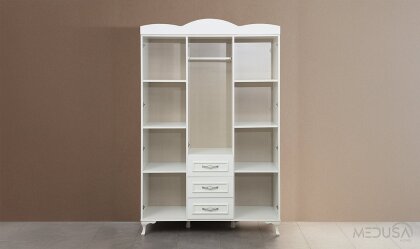 Medusa Home Mobilya - Cunda Beyaz 3 Kapılı Gardırop