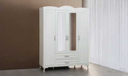 Medusa Home - Cunda Beyaz 4 Kapılı Gardırop Medusa Home - Cunda Beyaz 4 Kapılı Gardırop