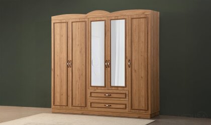 Medusa Home - Cunda Ceviz 5 Kapılı Gardırop Medusa Home - Cunda Ceviz 5 Kapılı Gardırop