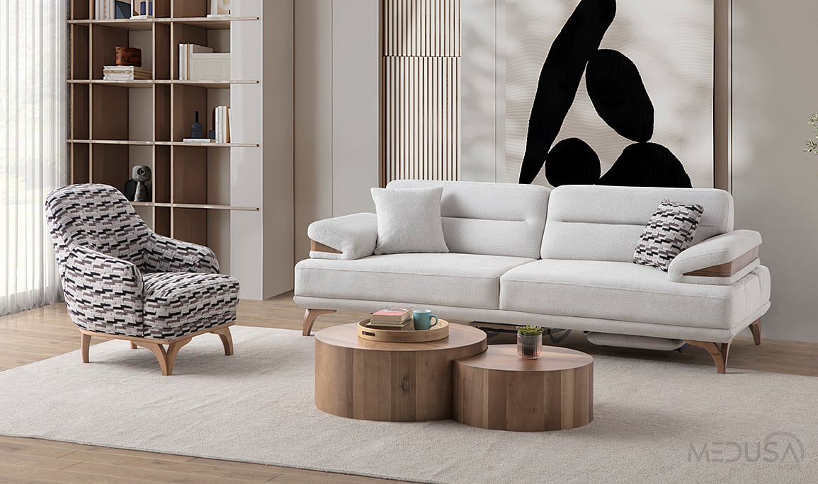 Medusa Home Mobilya - Cuppa Smart Comfort Üçlü Koltuk