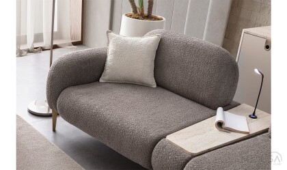 Medusa Home Mobilya - Cupra Antrasit Üçlü Koltuk (Sehpalı)