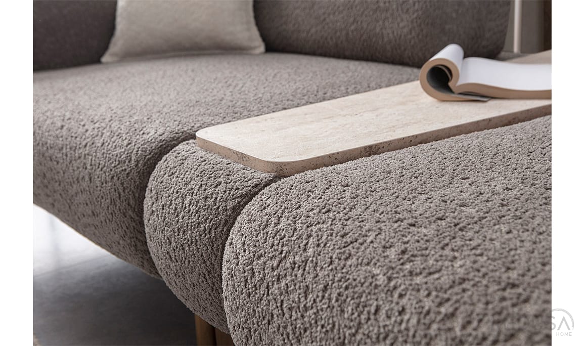 Medusa Home Mobilya - Cupra Antrasit Üçlü Koltuk (Sehpalı)