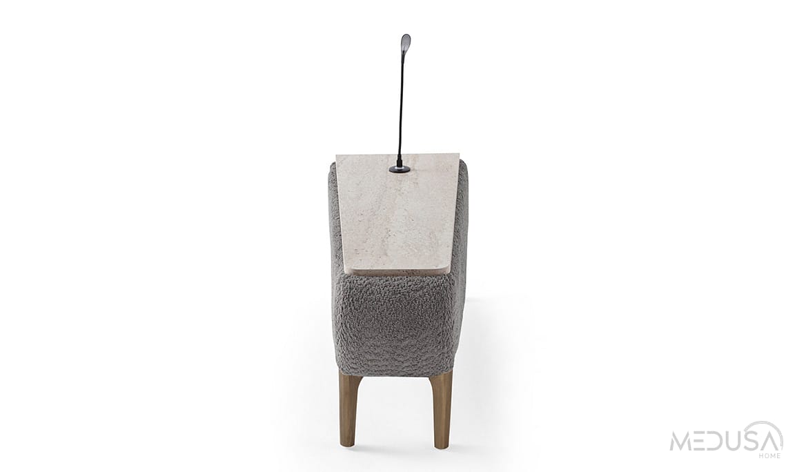 Medusa Home Mobilya - Cupra Antrasit Üçlü Koltuk (Sehpalı)