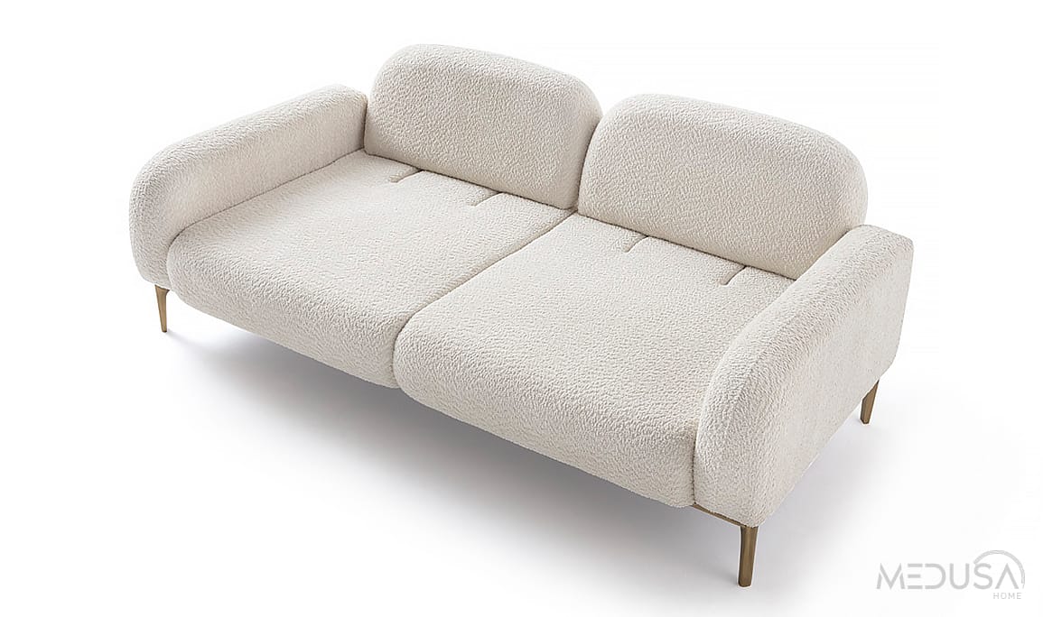 Medusa Home Mobilya - Cupra Beyaz Üçlü Koltuk