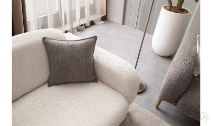 Medusa Home Mobilya - Cupra Beyaz Üçlü Koltuk