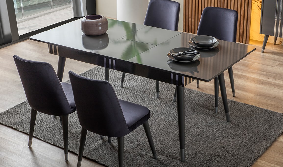 Medusa Home Mobilya - Daisy Antrasit Yemek Masası