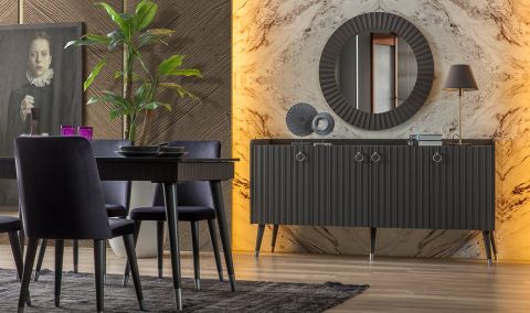 Medusa Home - Daisy Antrasit Yemek Odası Medusa Home - Daisy Antrasit Yemek Odası