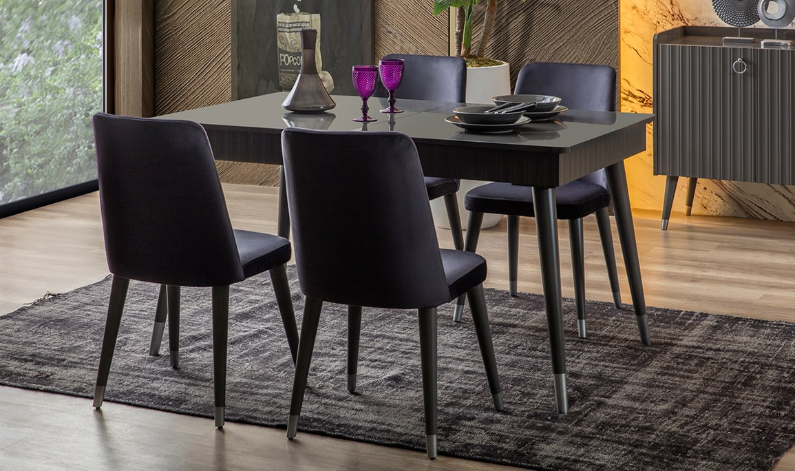 Medusa Home Mobilya - Daisy Antrasit Yemek Odası