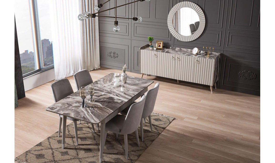 Medusa Home Mobilya - Daisy Gri Yemek Odası