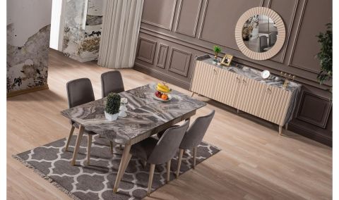 Medusa Home Mobilya - Daisy Krem Yemek Odası