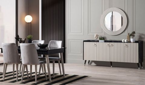 Medusa Home - Daisy Siyah Gri Yemek Odası Medusa Home - Daisy Siyah Gri Yemek Odası