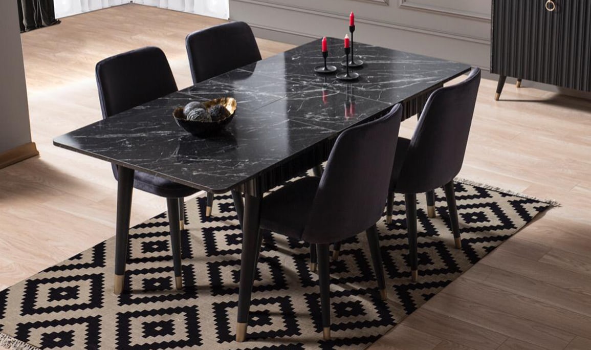 Medusa Home Mobilya - Daisy Siyah Yemek Masası