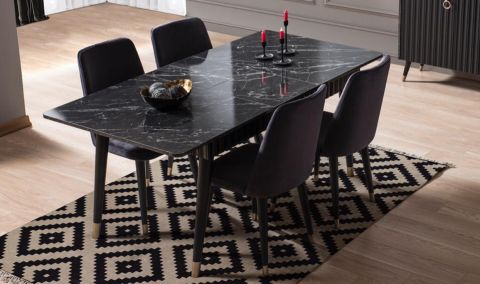 Medusa Home Mobilya - Daisy Siyah Yemek Masası