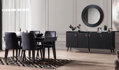 Medusa Home - Daisy Siyah Yemek Odası Medusa Home - Daisy Siyah Yemek Odası