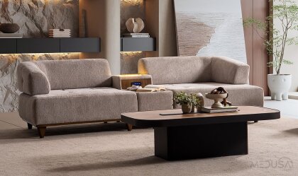 Medusa Home Mobilya - Dante Sehpalı ve Ses Sistemli Üçlü Koltuk