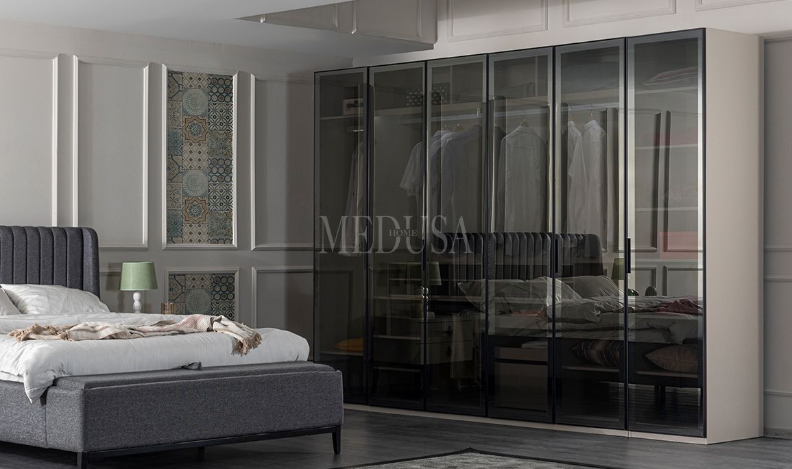 Medusa Home Mobilya - Defne 6 Kapılı Yatak Odası - Cam