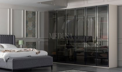Medusa Home Mobilya - Defne 6 Kapılı Yatak Odası - Cam