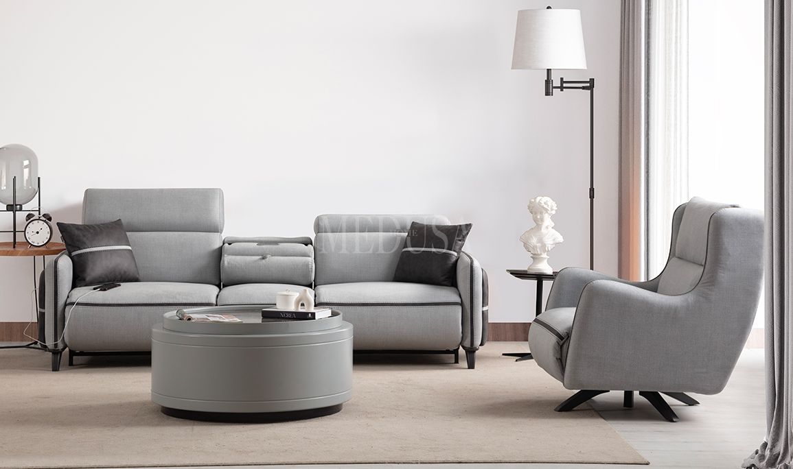 Medusa Home Mobilya - Delhi Motorlu Üçlü Koltuk (Ses Sistemli)