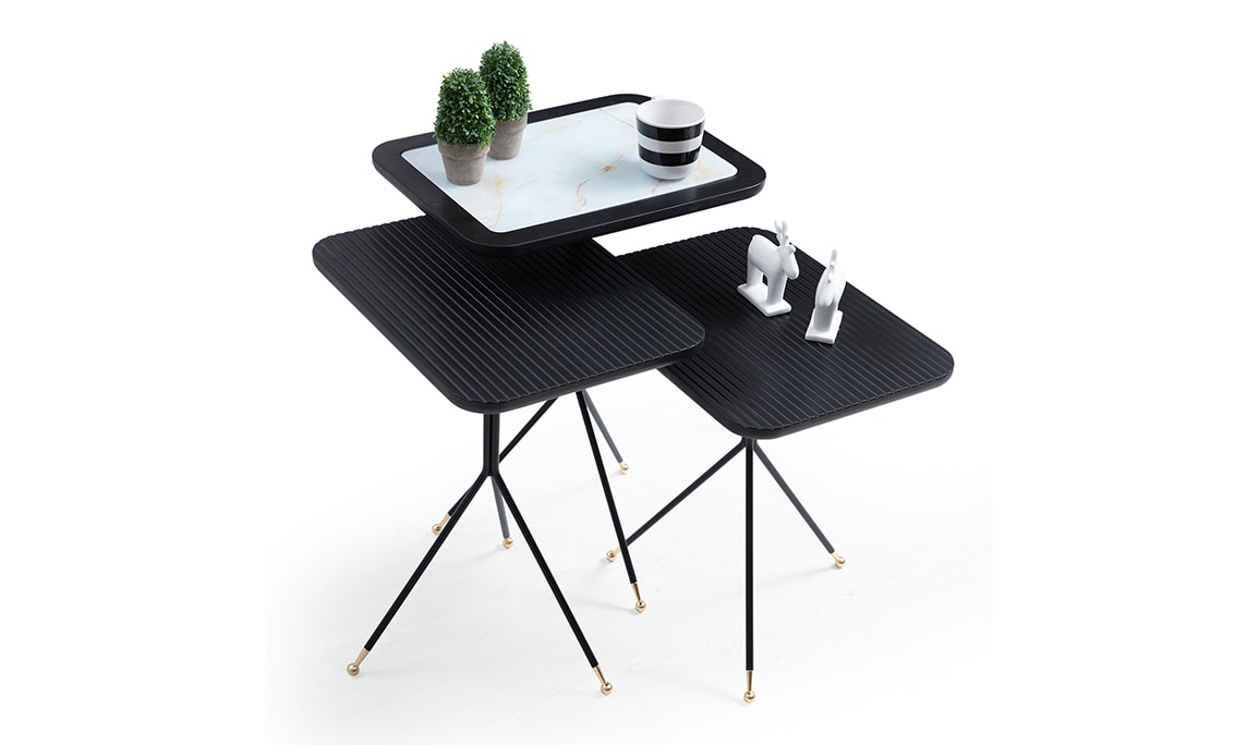 Medusa Home Mobilya - Diamond Marble White Sehpa