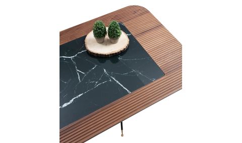 Medusa Home Mobilya - Diamond Walnut Black Orta Sehpa