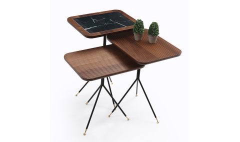 Medusa Home Mobilya - Diamond Walnut Black Zigon Sehpa