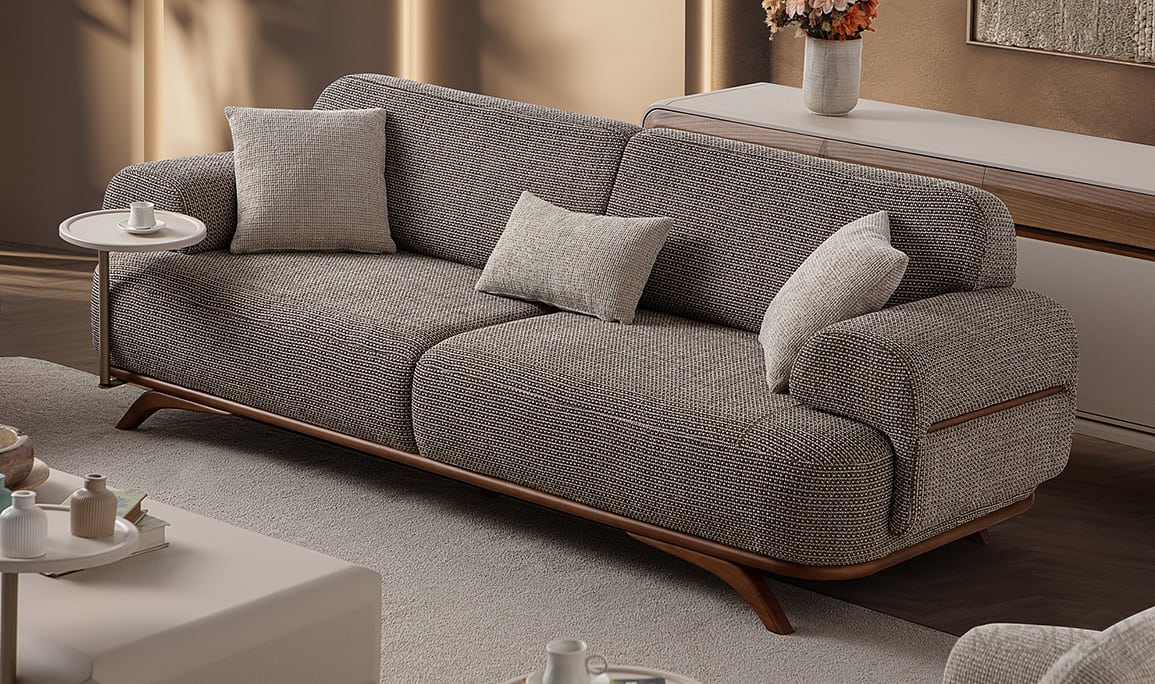 Medusa Home Mobilya - Didim Antrasit Üçlü Koltuk