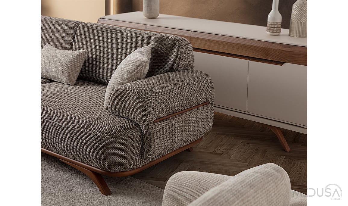 Medusa Home Mobilya - Didim Antrasit Üçlü Koltuk