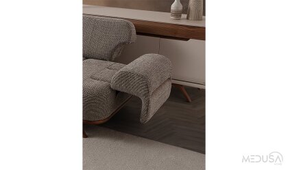 Medusa Home Mobilya - Didim Antrasit Üçlü Koltuk