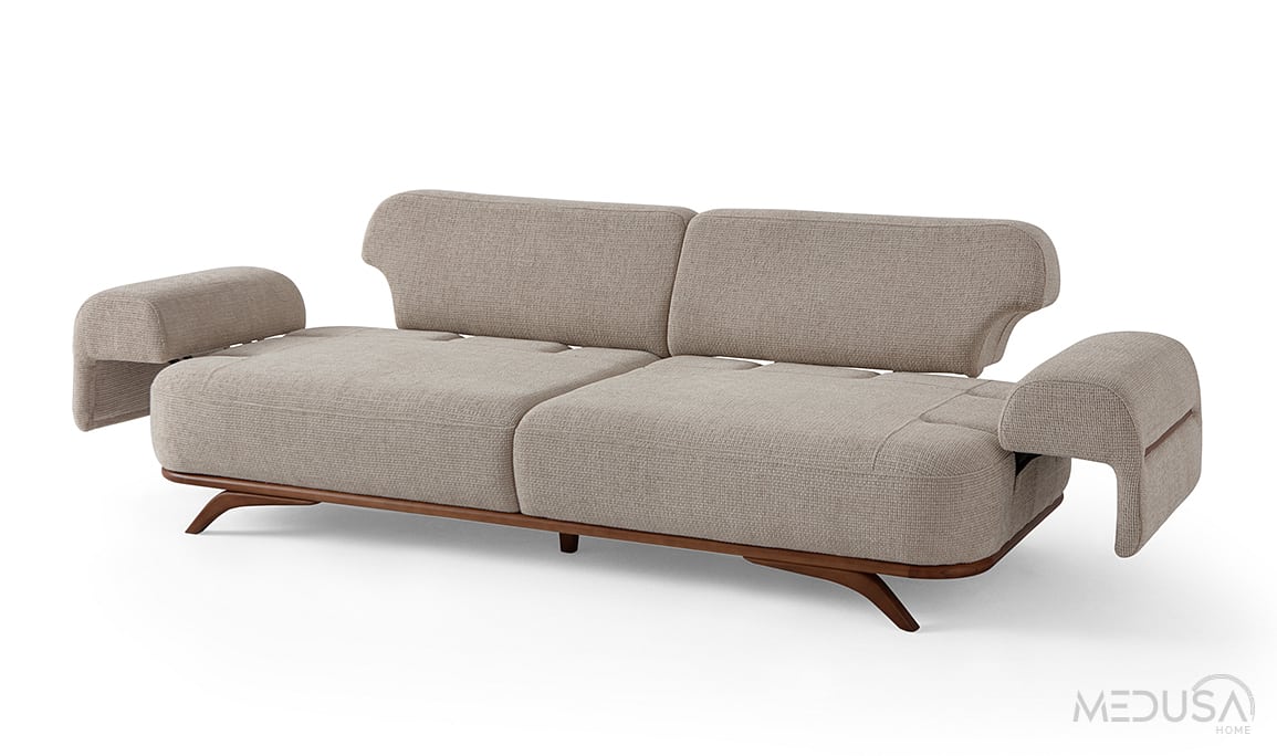 Medusa Home Mobilya - Didim Bej Üçlü Koltuk