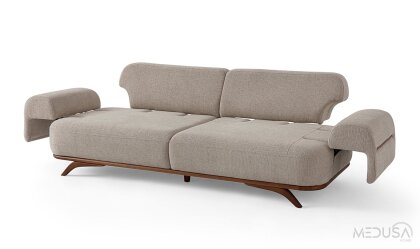 Medusa Home Mobilya - Didim Bej Üçlü Koltuk