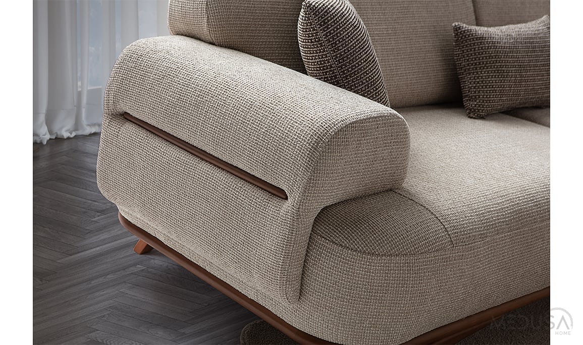 Medusa Home Mobilya - Didim Bej Üçlü Koltuk