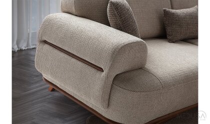 Medusa Home Mobilya - Didim Bej Üçlü Koltuk