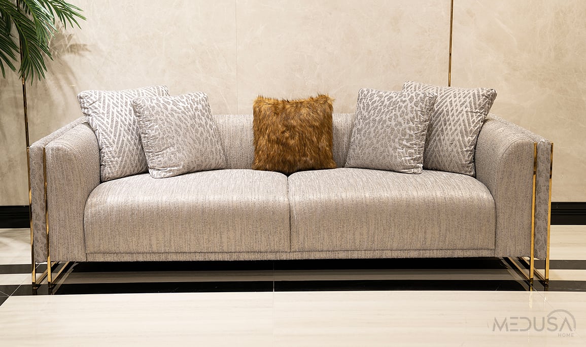 Medusa Home Mobilya - Dior Metal Üçlü koltuk