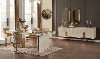 Medusa Home Mobilya - Dolce Ekru Yemek Odası - Luxury Yemek Odaları Medusa Home Mobilya - Dolce Ekru Yemek Odası - Luxury Yemek Odaları