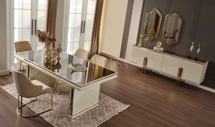 Medusa Home Mobilya - Dolce Ekru Yemek Odası