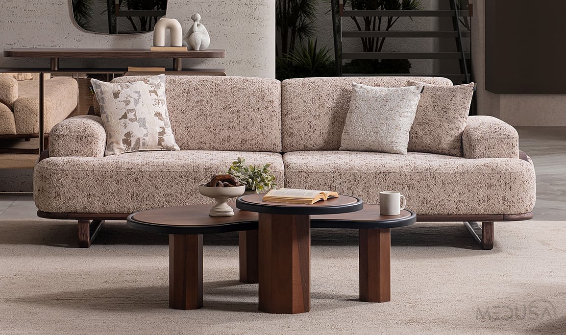 Medusa Home Mobilya - Dolce Kahve Üçlü Koltuk