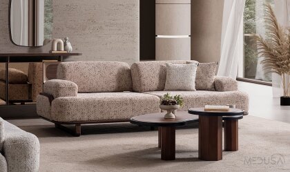Medusa Home Mobilya - Dolce Kahve Üçlü Koltuk