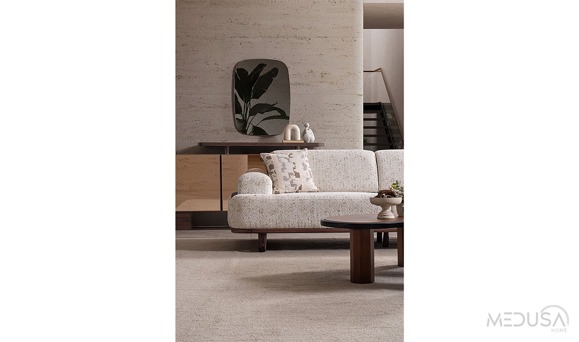 Medusa Home Mobilya - Dolce Krem Üçlü Koltuk