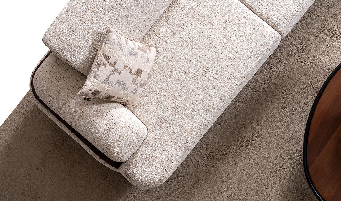 Medusa Home Mobilya - Dolce Krem Üçlü Koltuk