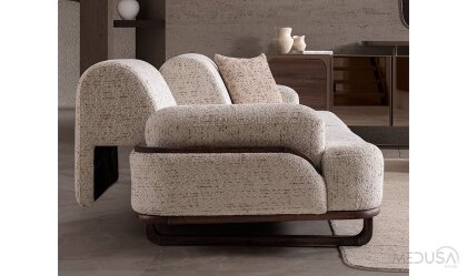 Medusa Home Mobilya - Dolce Krem Üçlü Koltuk