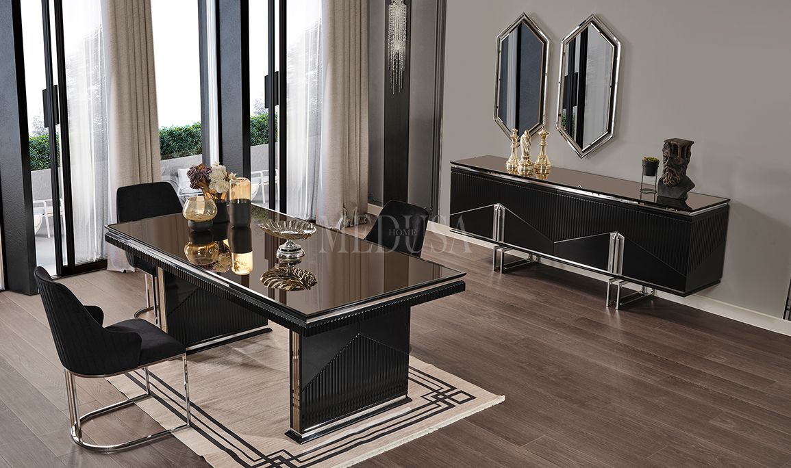 Medusa Home Mobilya - Dolce Siyah Yemek Odası