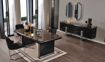 Medusa Home Mobilya - Dolce Siyah Yemek Odası