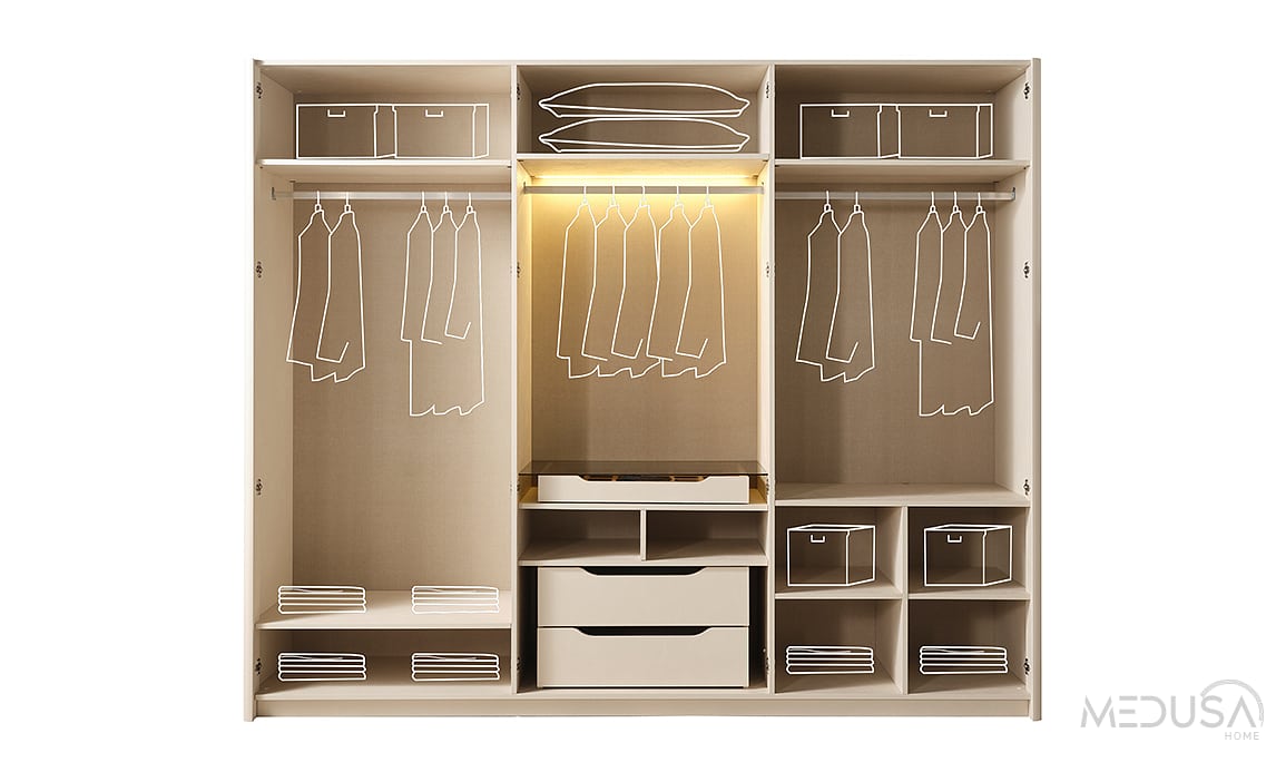 Medusa Home Mobilya - Dorio 6 Kapaklı Gardırop