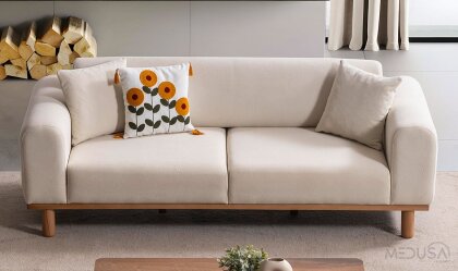 Medusa Home - Echo Beyaz Üçlü Koltuk Medusa Home - Echo Beyaz Üçlü Koltuk