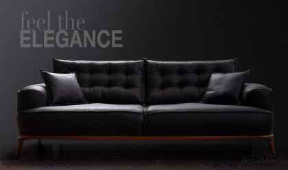 Medusa Home Mobilya - Ege Antrasit Üçlü Koltuk